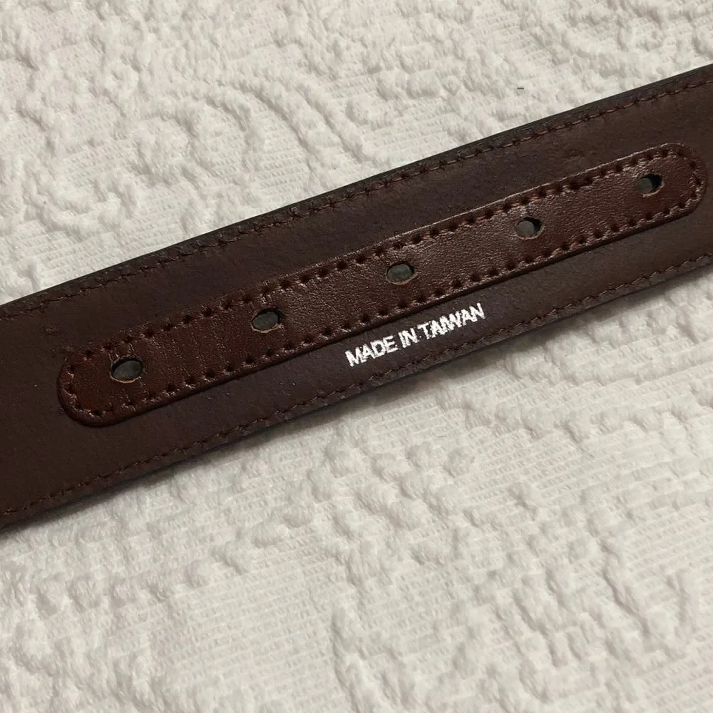 NWOT! Nocona Belt Co Size 46 Western Embossed Brown Genuine Leather